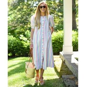 Addison Bay Colorful Striped Midi Dress